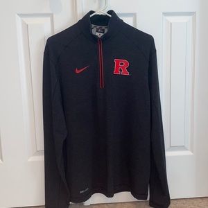 Rutgers charcoal Nike Dri-Fit quarter-zip